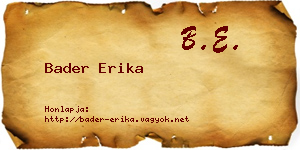 Bader Erika névjegykártya